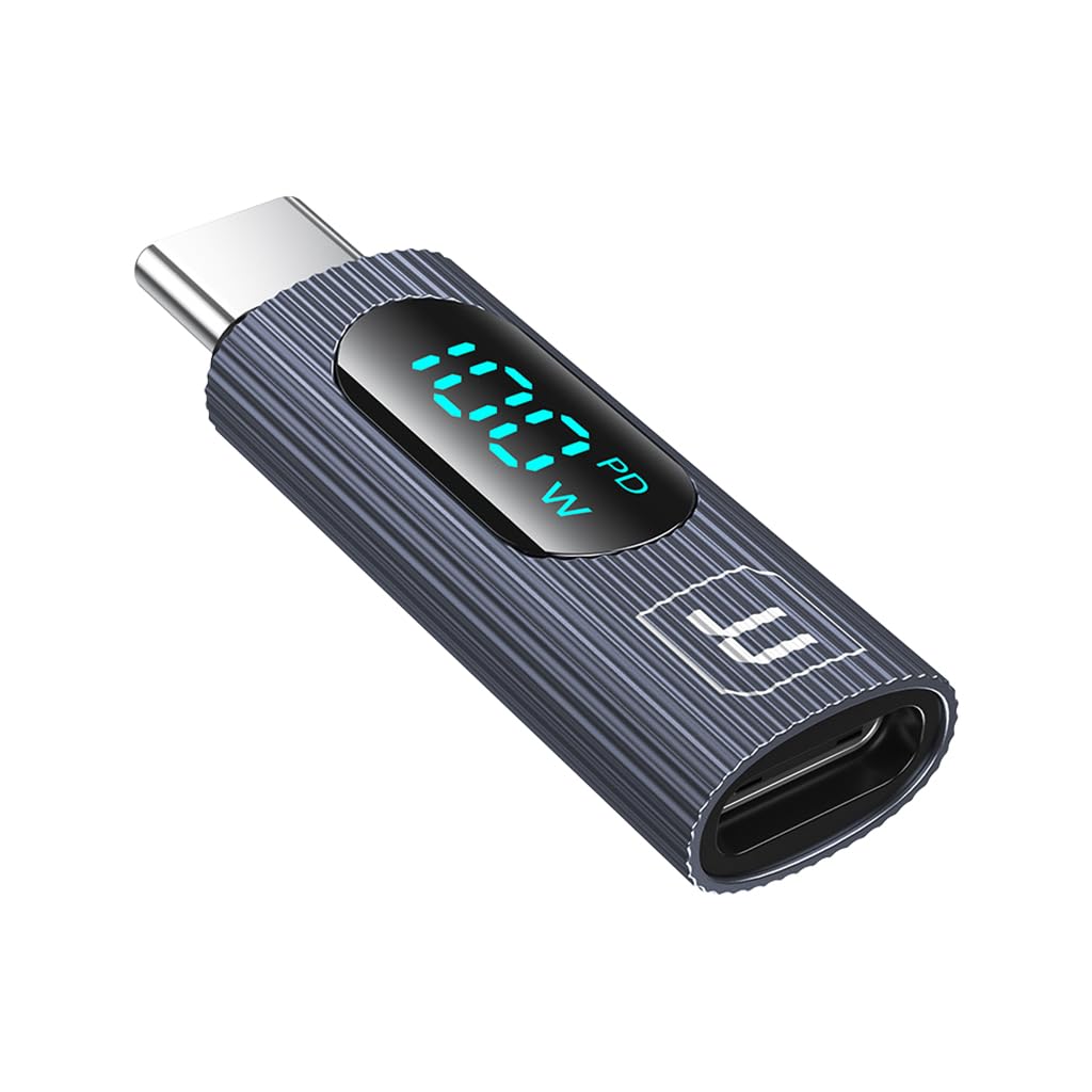 Verilux USB C Adapter USB C Male to Female USB C Adapter Support 480mbps Data Transfer, 100W PD Fast Charging with LCD Digital Display USB C Adapter Compatible for MacBook Pro/Air, USB-C HUB/Dock Verilux USB C Adapter USB C Male to Female USB C Adapter Support 480mbps Data Transfer, 100W PD Fast Charging with LCD Digital Display USB C Adapter Compatible for MacBook Pro/Air, USB-C HUB/Dock